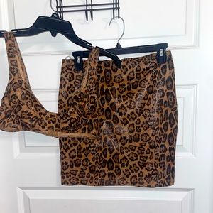 Cheetah print skirt set